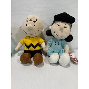 Charlie Brown & Lucy stuffed dolls plush Peanuts 14" Kohls 2019